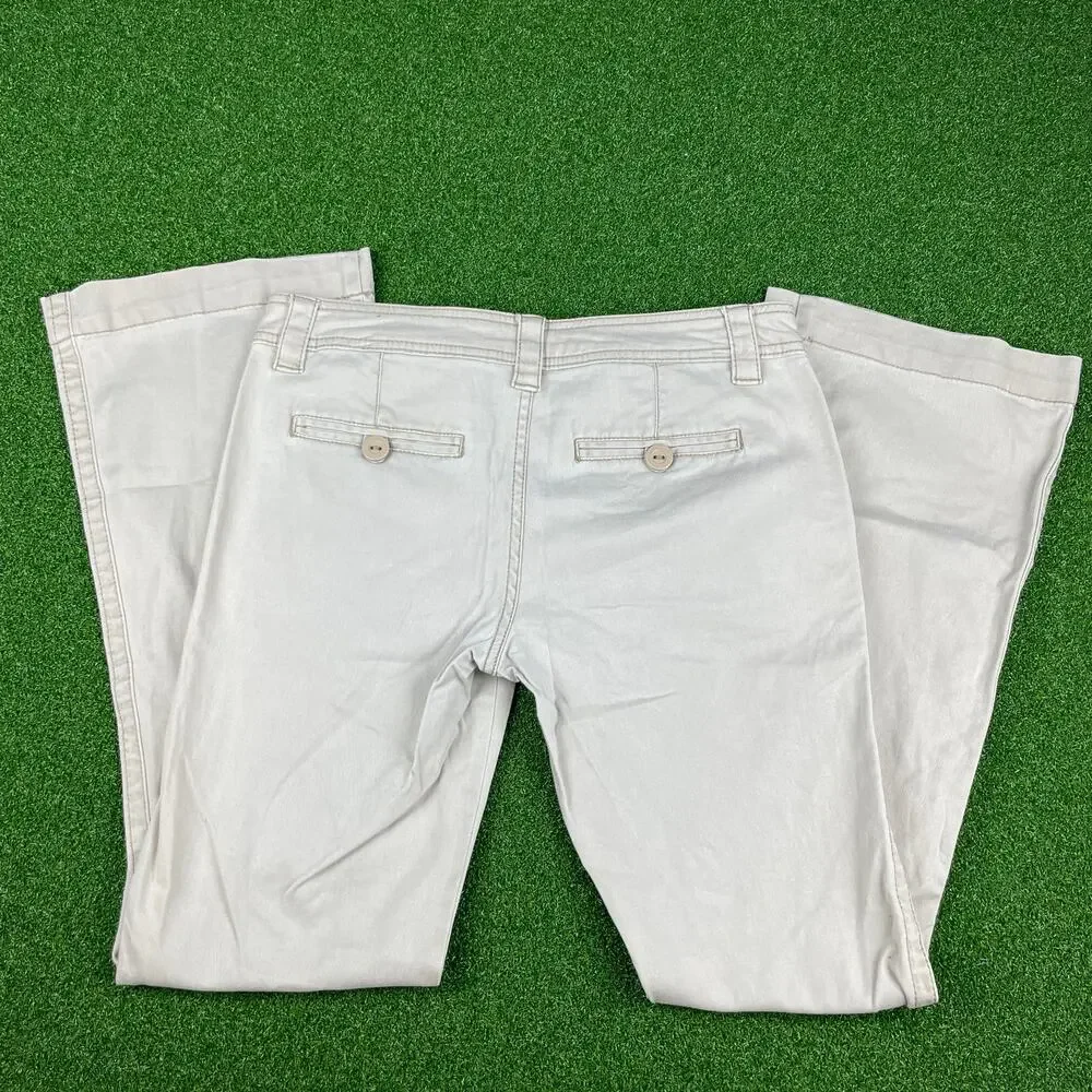 Y2K Aeropostale Low Rise Khaki Flare Pants Sz 3/4
